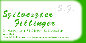 szilveszter fillinger business card